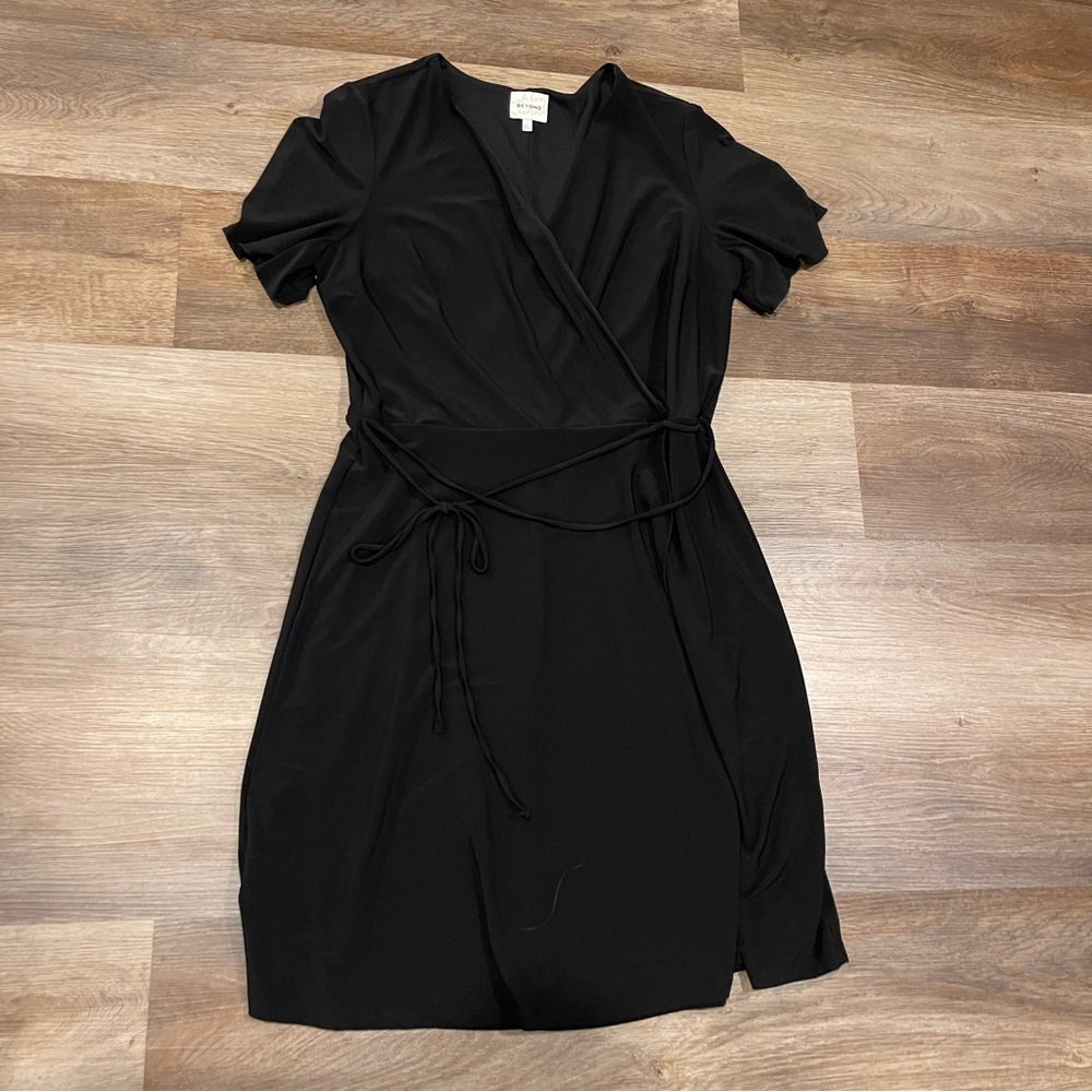 Ashley Graham Beyond Elegant Black Wrap Dress - L